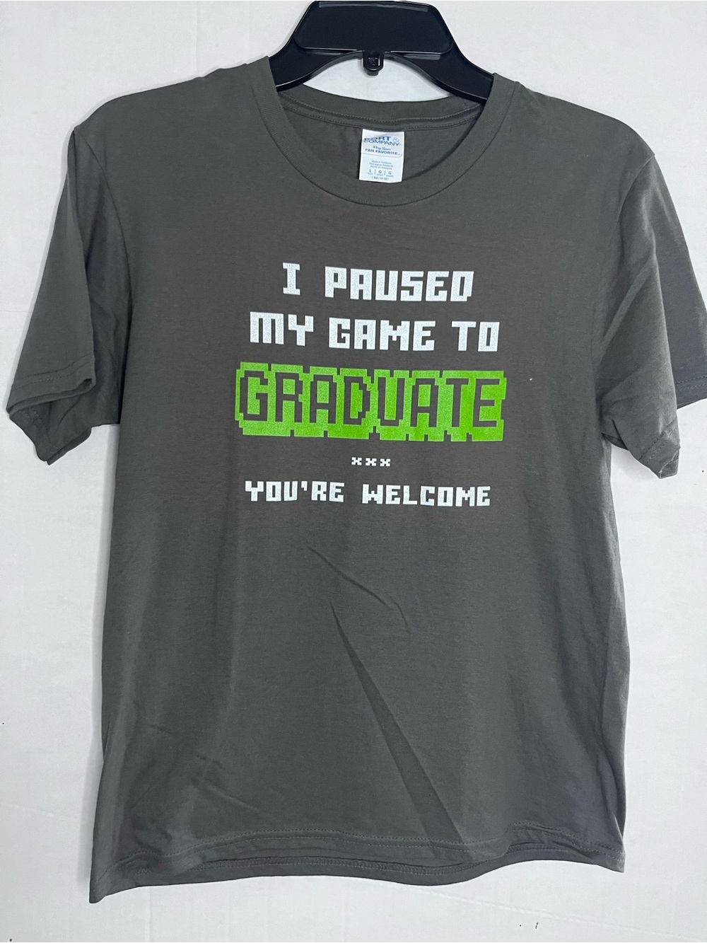 Graphic 'I Paused My Game to Graduate' T-Shirt - Olive Green